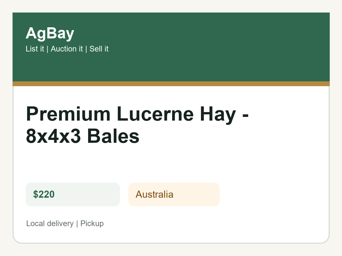 Premium Lucerne Hay - 8x4x3 Bales