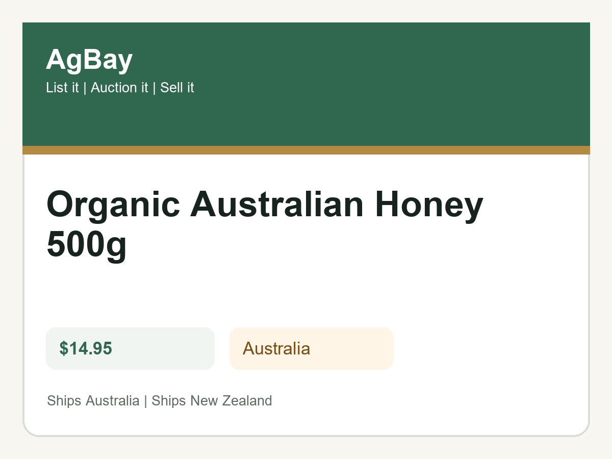 Organic Australian Honey 500g
