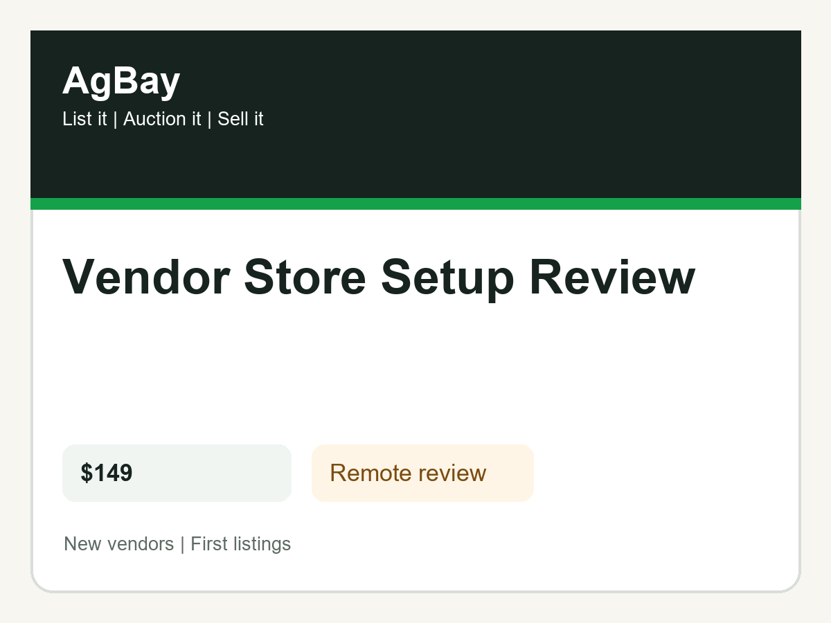 Vendor Store Setup Review