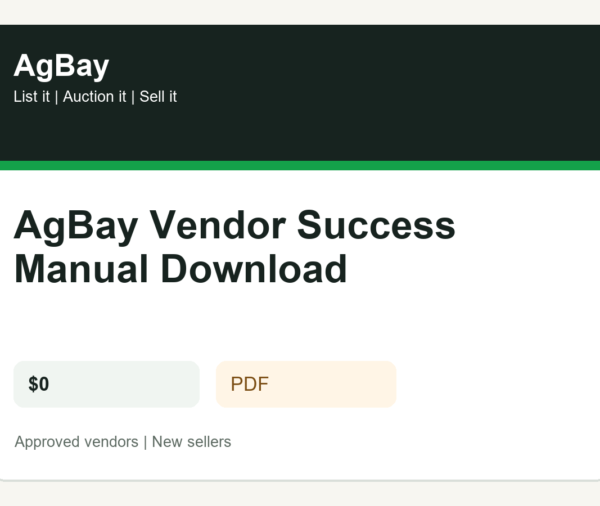 AgBay Vendor Success Manual Download