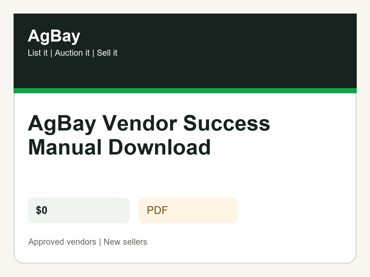 AgBay Vendor Success Manual Download