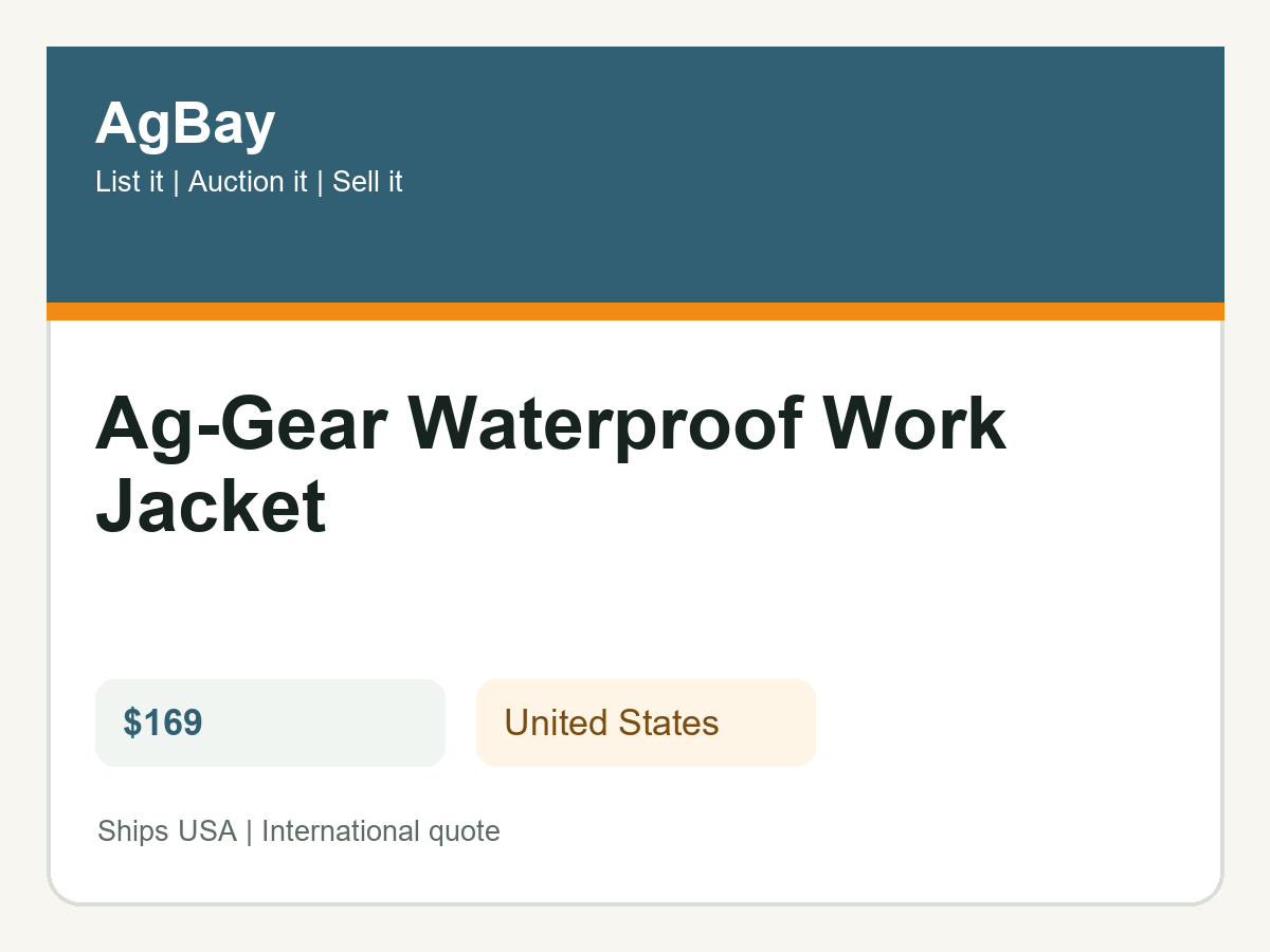Ag-Gear Waterproof Work Jacket